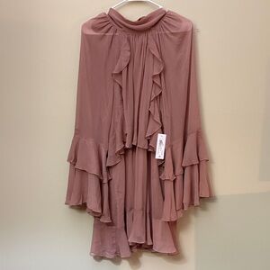 Elegant Mauve Ruffle Dress